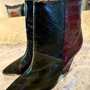 Tory Burch Women’s Croc Print Boots Tri Color